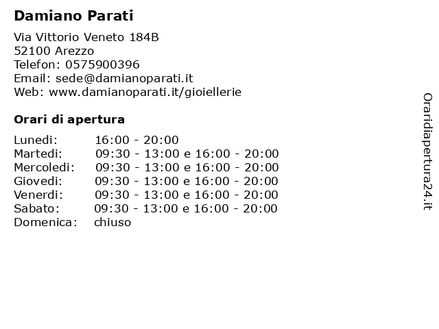 Orari di apertura Damiano Parati Via Vittorio Veneto